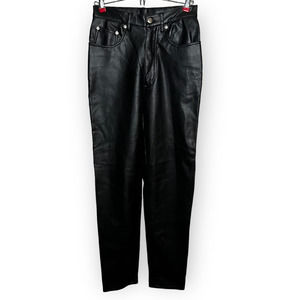 BB Dakota Vintage 90's Junior's Black Faux Leather High Waist Pants Size 5/6